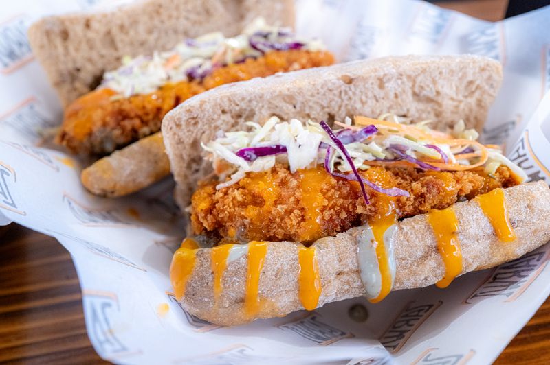 The Dave Burger signature hot chicken sandwich
